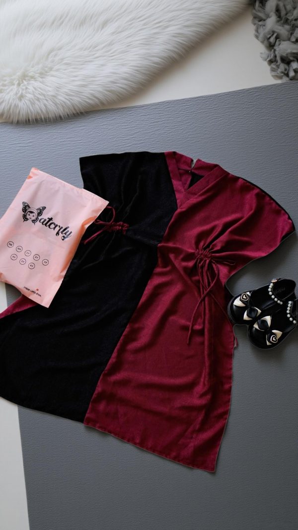Kaftan Snuggy In Black Maroon - Image 3